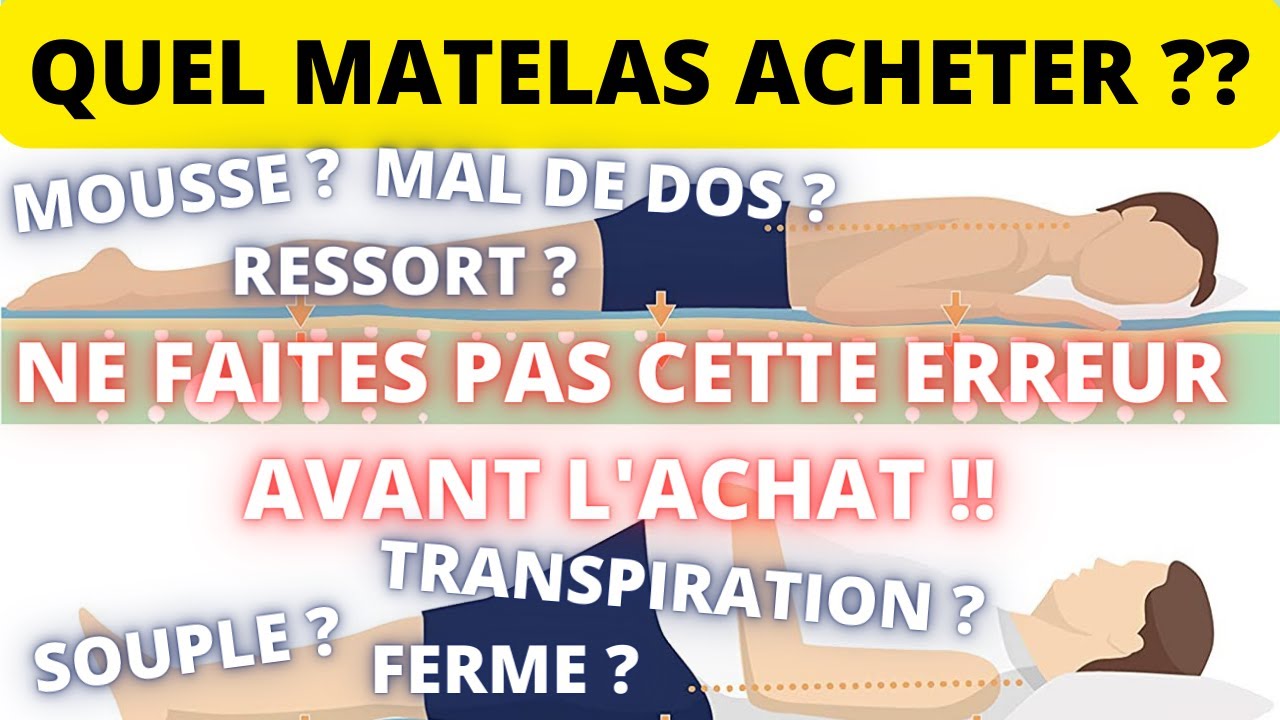 CONSEILS pour BIEN CHOISIR SON MATELAS - TOP 5 MEILLEUR MATELAS (Fermeté Ressorts Mousse MAL DE DOS)