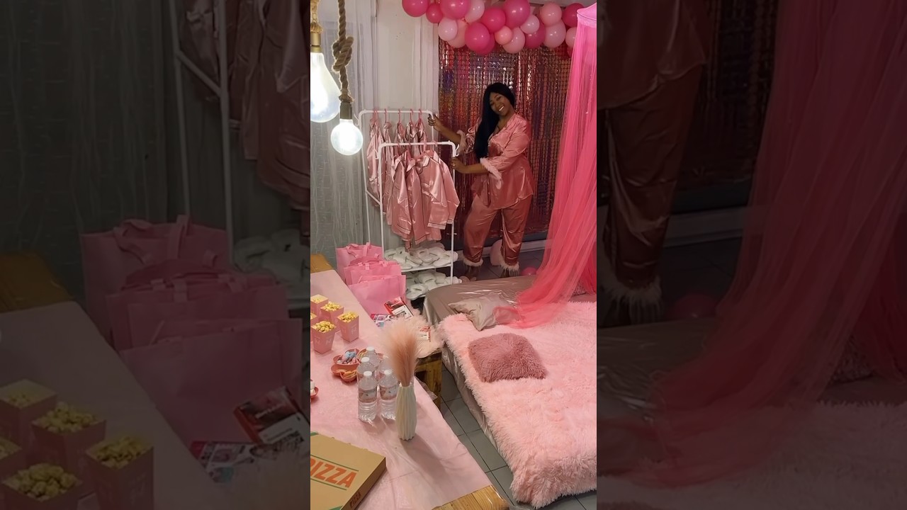 J’organise une pyjama party partie 3🥰#pyjamaparty #anniversary #birthday #foryou #viral #shorts