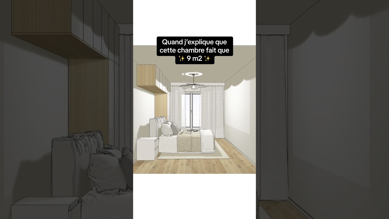 Aménagement chambre 9m2 #chambre #amenagement #renovation #decoration