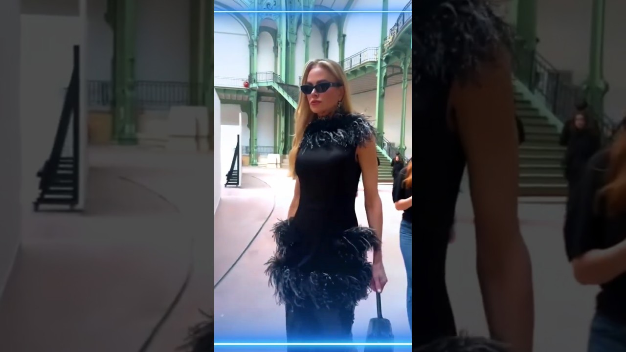 Nicole Kidman attended the Chanel Haute Couture show, wearing a small black dress