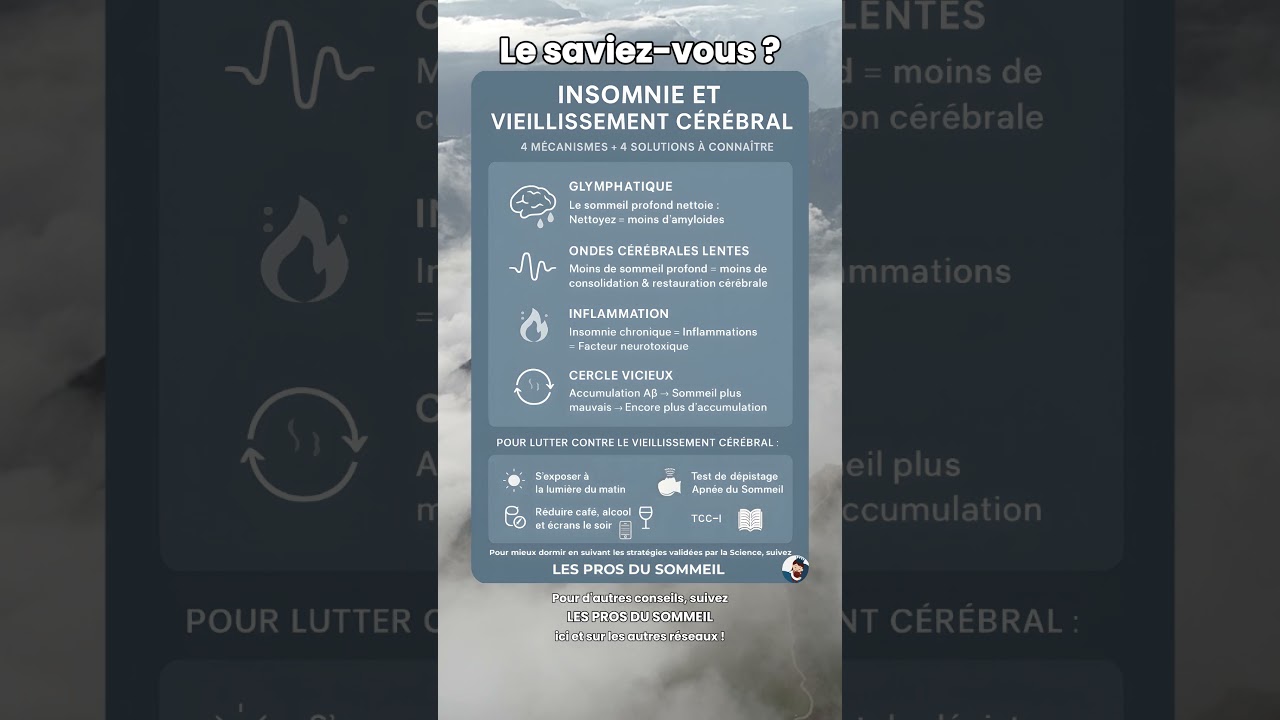 Insomnies et vieillissement cérébral, les liens scientifiques : la #FicheSommeil #LesProsDuSommeil !
