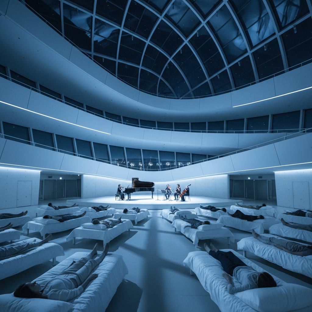 découvrez l'expérience immersive de la plongée nocturne accompagnée de la musique apaisante de sleep de max richter, présentée à la fondation pour une soirée unique mêlant art et sérénité.