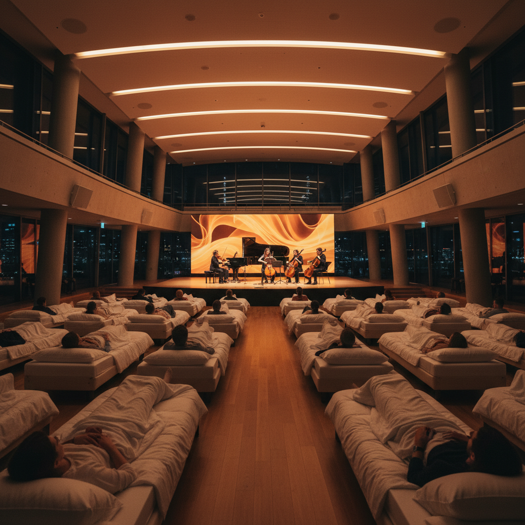 découvrez une immersion unique avec 'sleep' de max richter à l'auditorium, une plongée sonore apaisante qui invite à la détente et à la méditation.